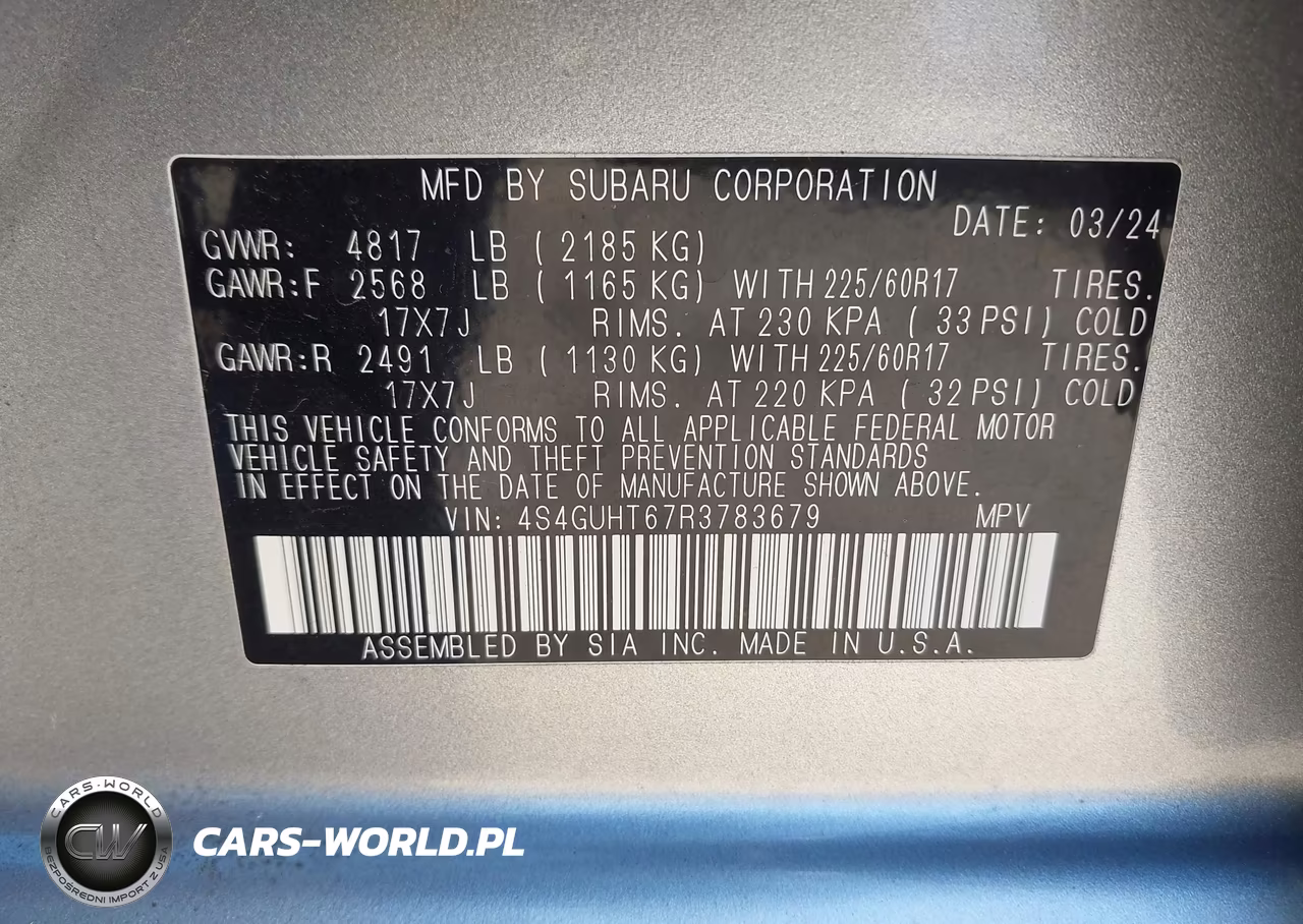 2024 Subaru Crosstrek Wilderness VIN:4S4GUHT67R3783679 - 9