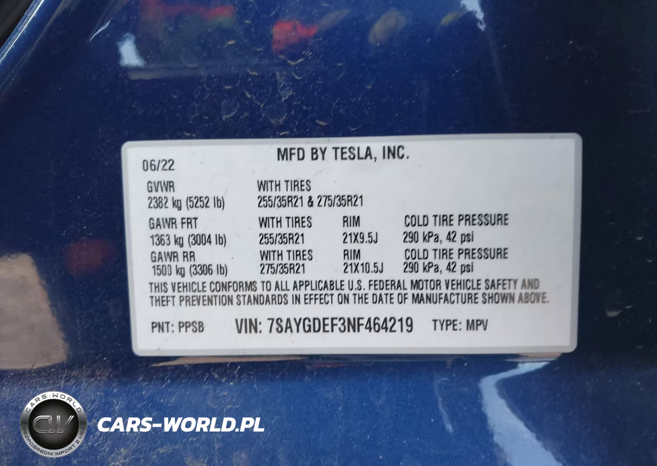 2022 Tesla Model Y Performance Dual Motor All-Wheel Drive VIN:7SAYGDEF3NF464219 - 9