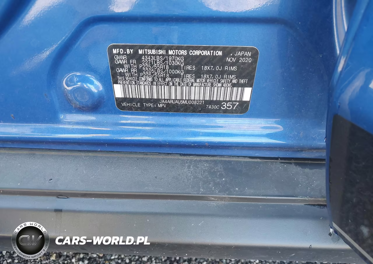 2021 Mitsubishi Outlander Sport 2.0 Be Awc-2.0 Es Awc-2.0 Le Awc-2.0 Se Awc VIN:JA4ARUAU5MU008221 - 9