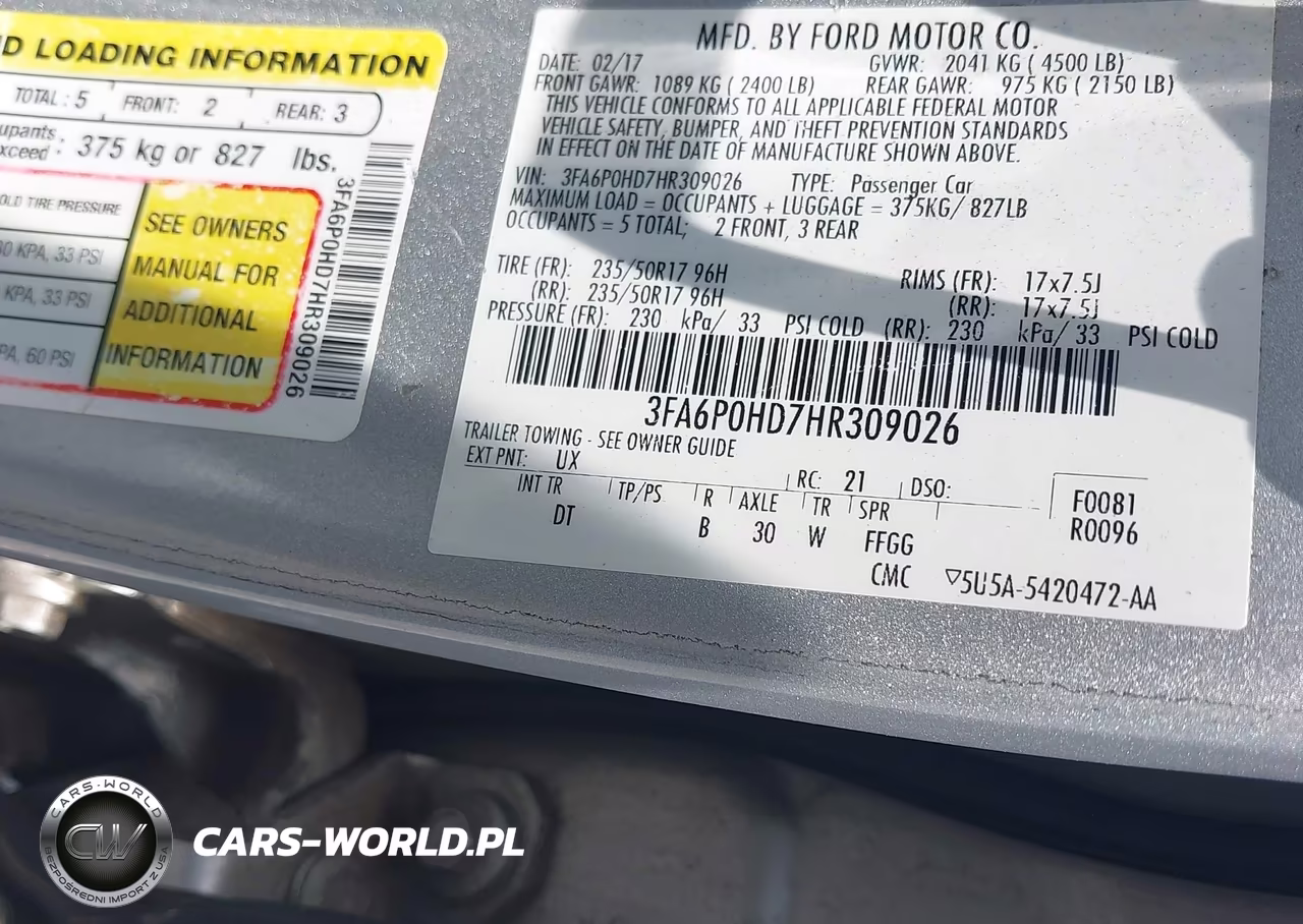 2017 Ford Fusion Se VIN:3FA6P0HD7HR309026 - 9