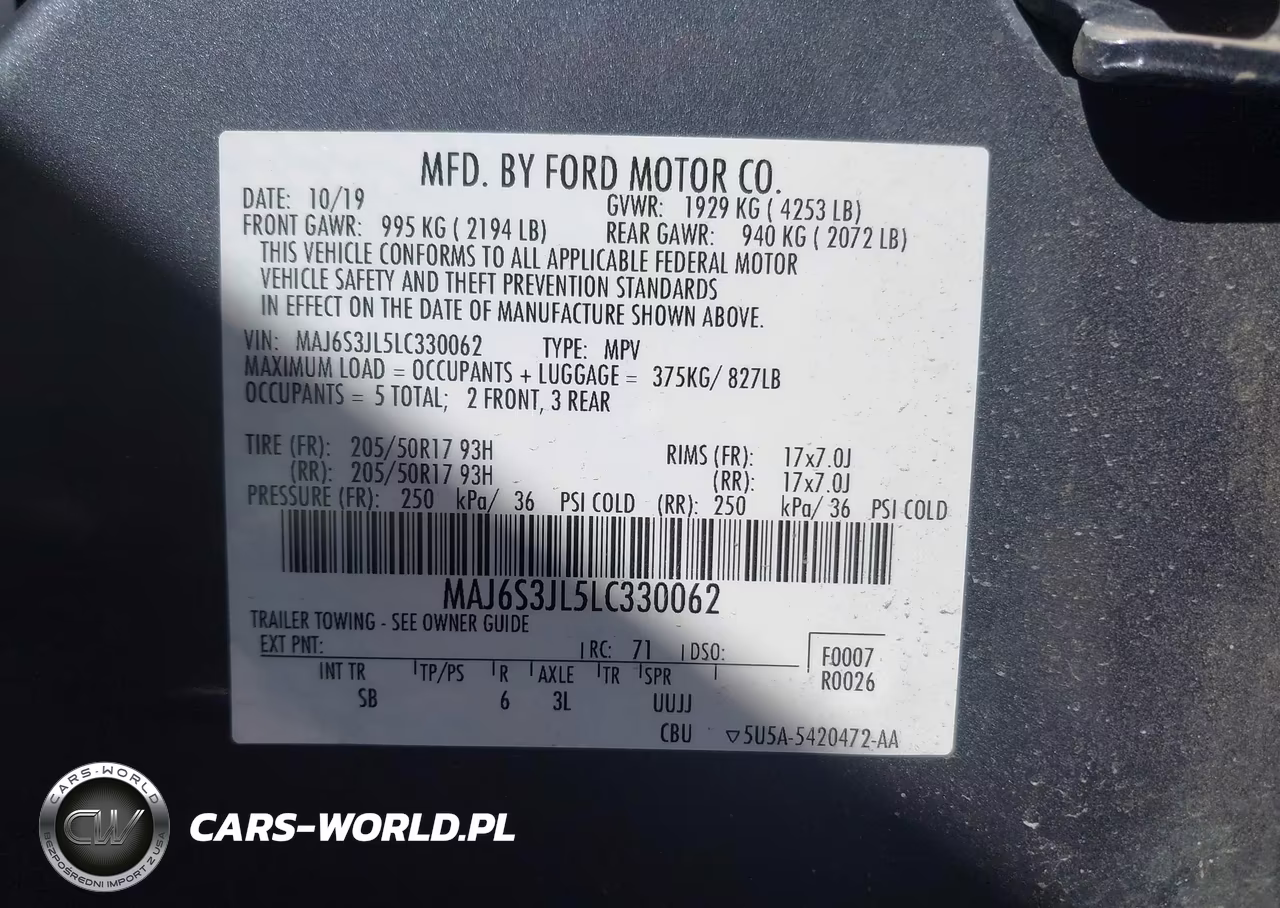 2020 Ford Ecosport Ses VIN:MAJ6S3JL5LC330062 - 9