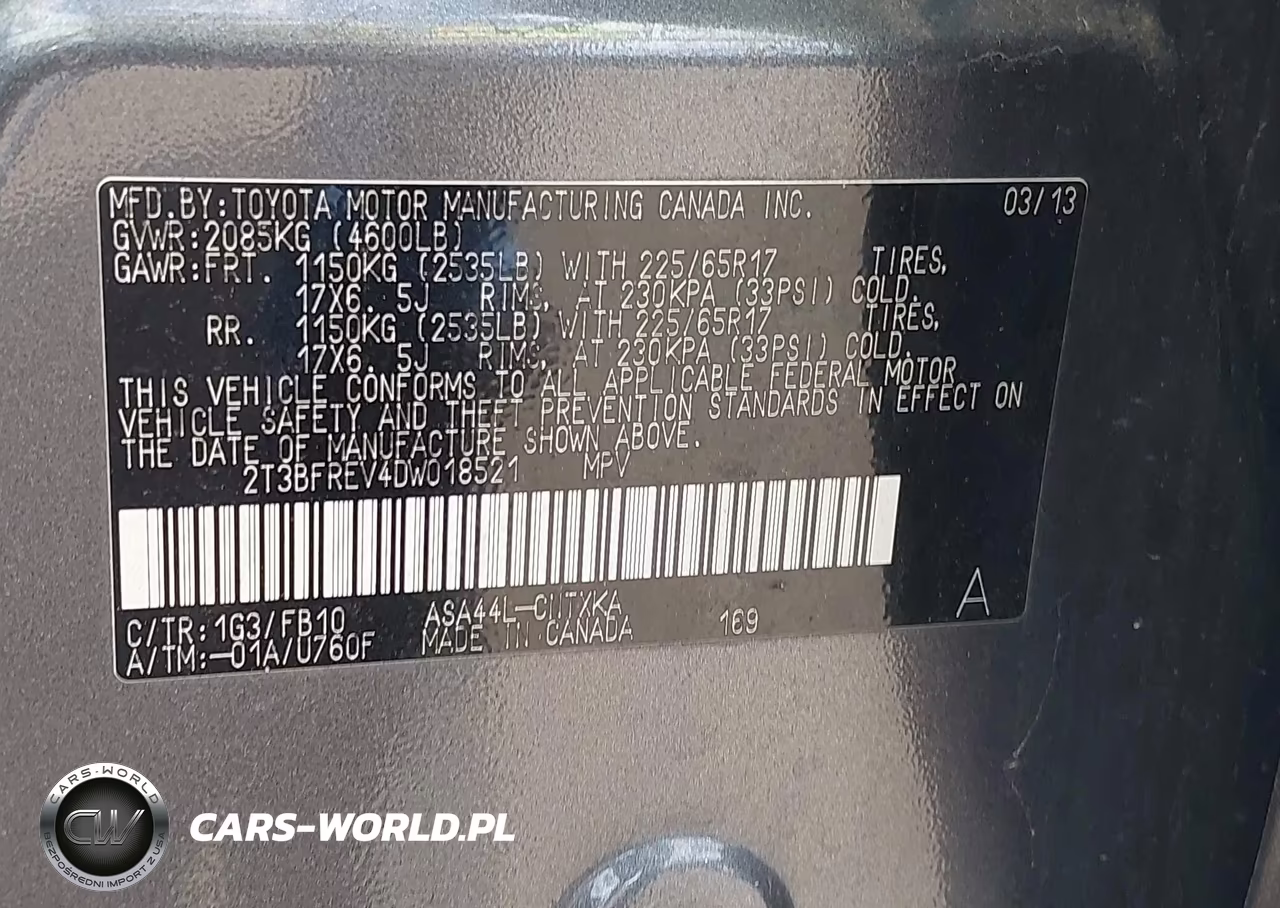 2013 Toyota Rav4 Le VIN:2T3BFREV4DW018521 - 9