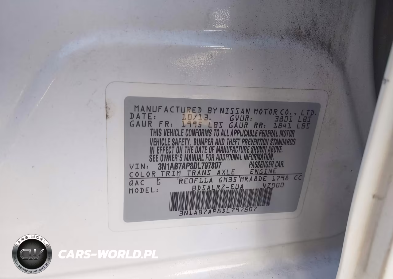 2013 Nissan Sentra Sr VIN:3N1AB7AP8DL797807 - 9
