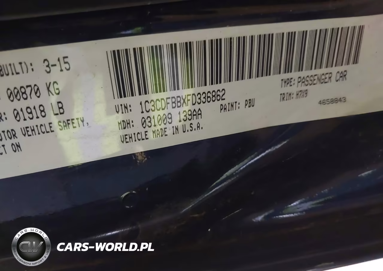 2015 Dodge Dart Sxt VIN:1C3CDFBBXFD336862 - 9