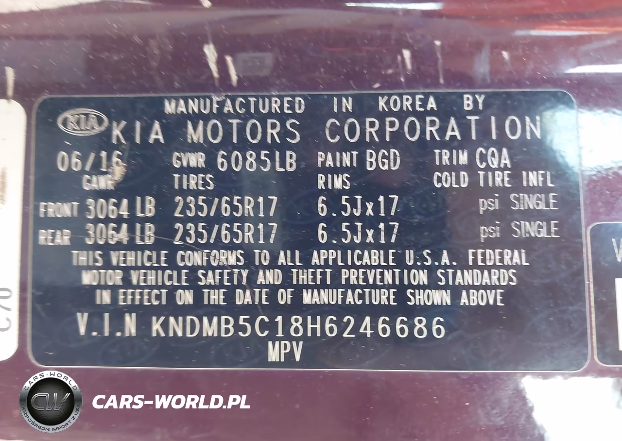 2017 Kia Sedona Lx VIN:KNDMB5C18H6246686 - 9
