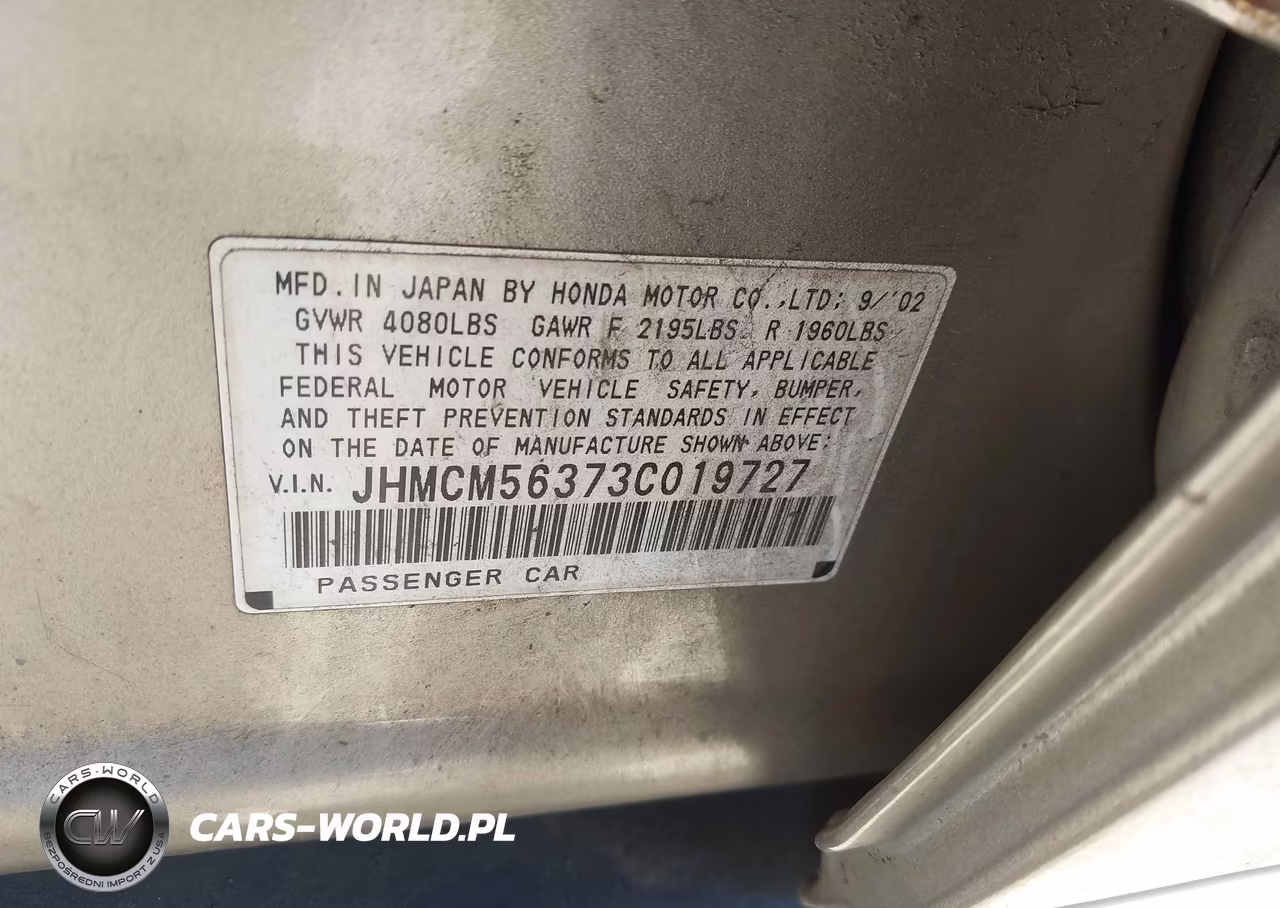 2003 Honda Accord 2.4 Lx VIN:JHMCM56373C019727 - 9