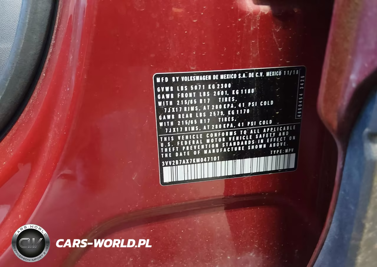 2019 Volkswagen Tiguan 2.0T Se-2.0T Sel-2.0T Sel R-Line-2.0T Sel R-Line Black VIN:3VV2B7AX7KM047101 - 9