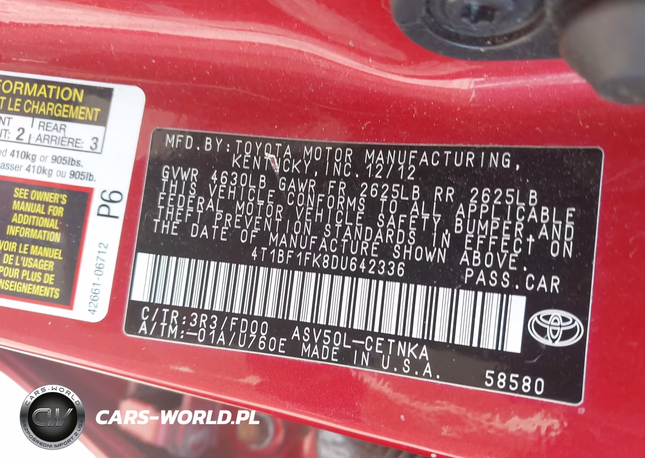 2013 Toyota Camry Le VIN:4T1BF1FK8DU642336 - 9