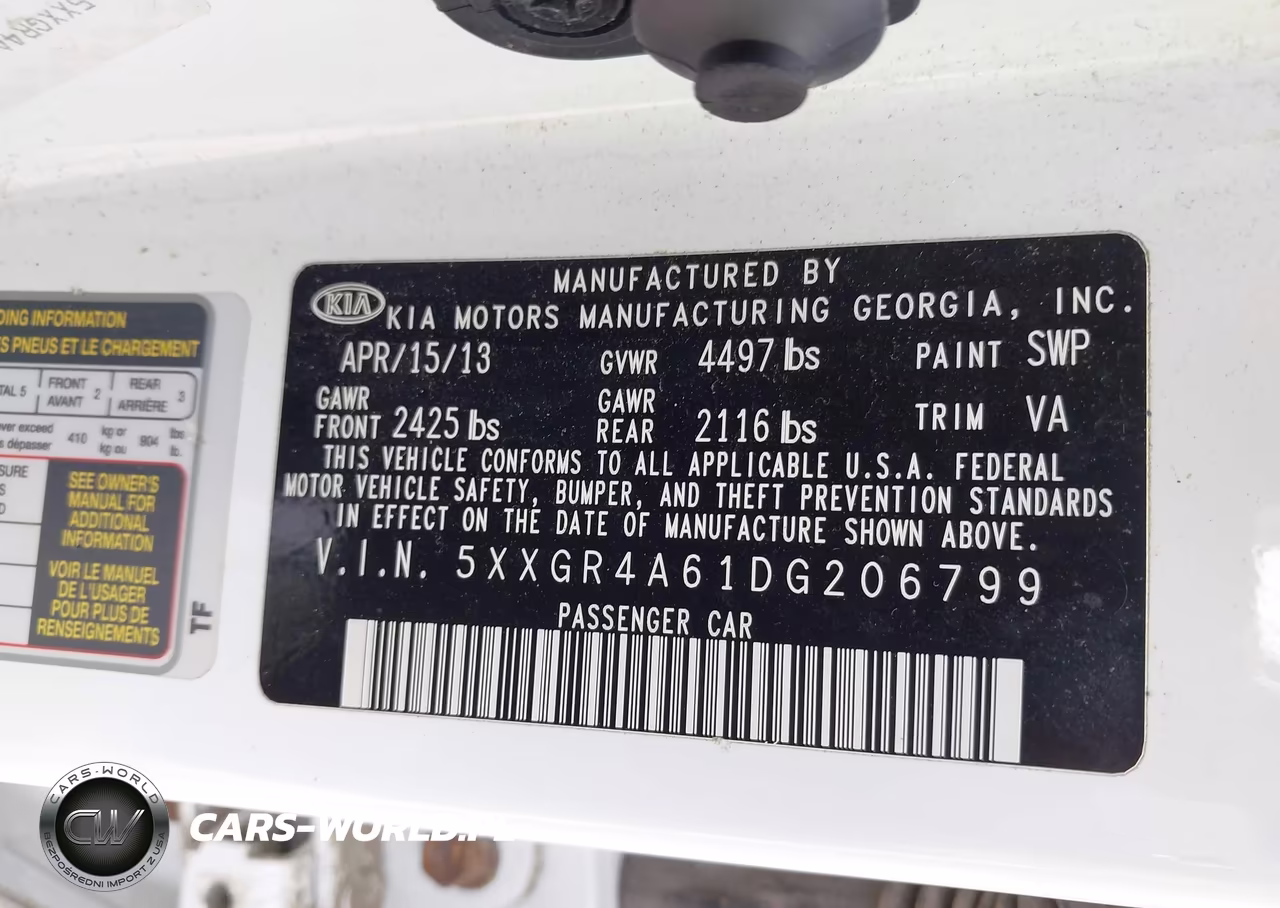 2013 Kia Optima Sx VIN:5XXGR4A61DG206799 - 9