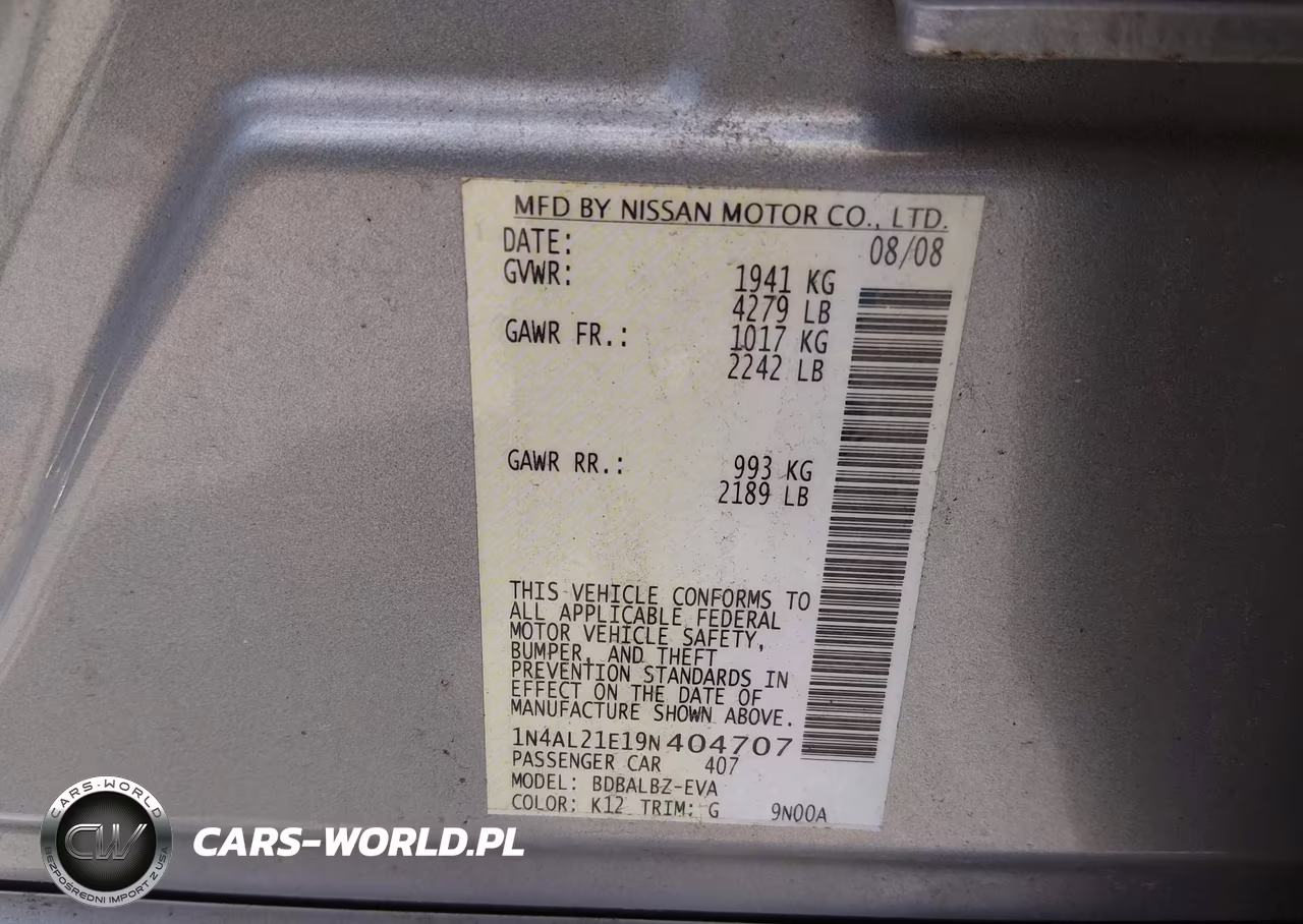 2009 Nissan Altima 2.5 S VIN:1N4AL21E19N404707 - 9