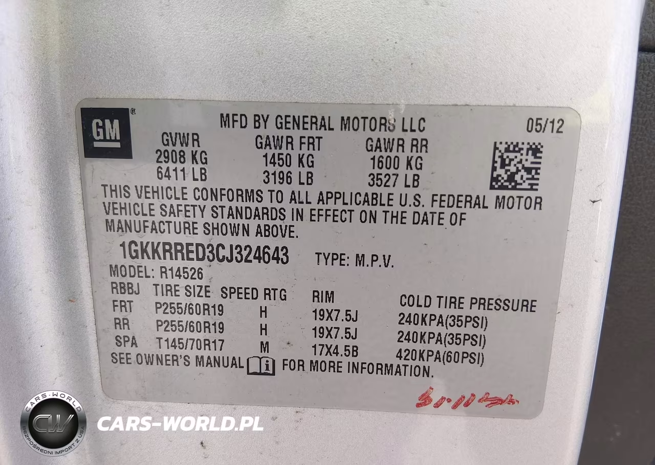 2012 GMC Acadia Slt-1 VIN:1GKKRRED3CJ324643 - 9