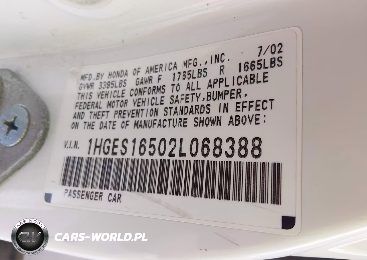 2002 Honda Civic Lx VIN:1HGES16502L068388 - 9
