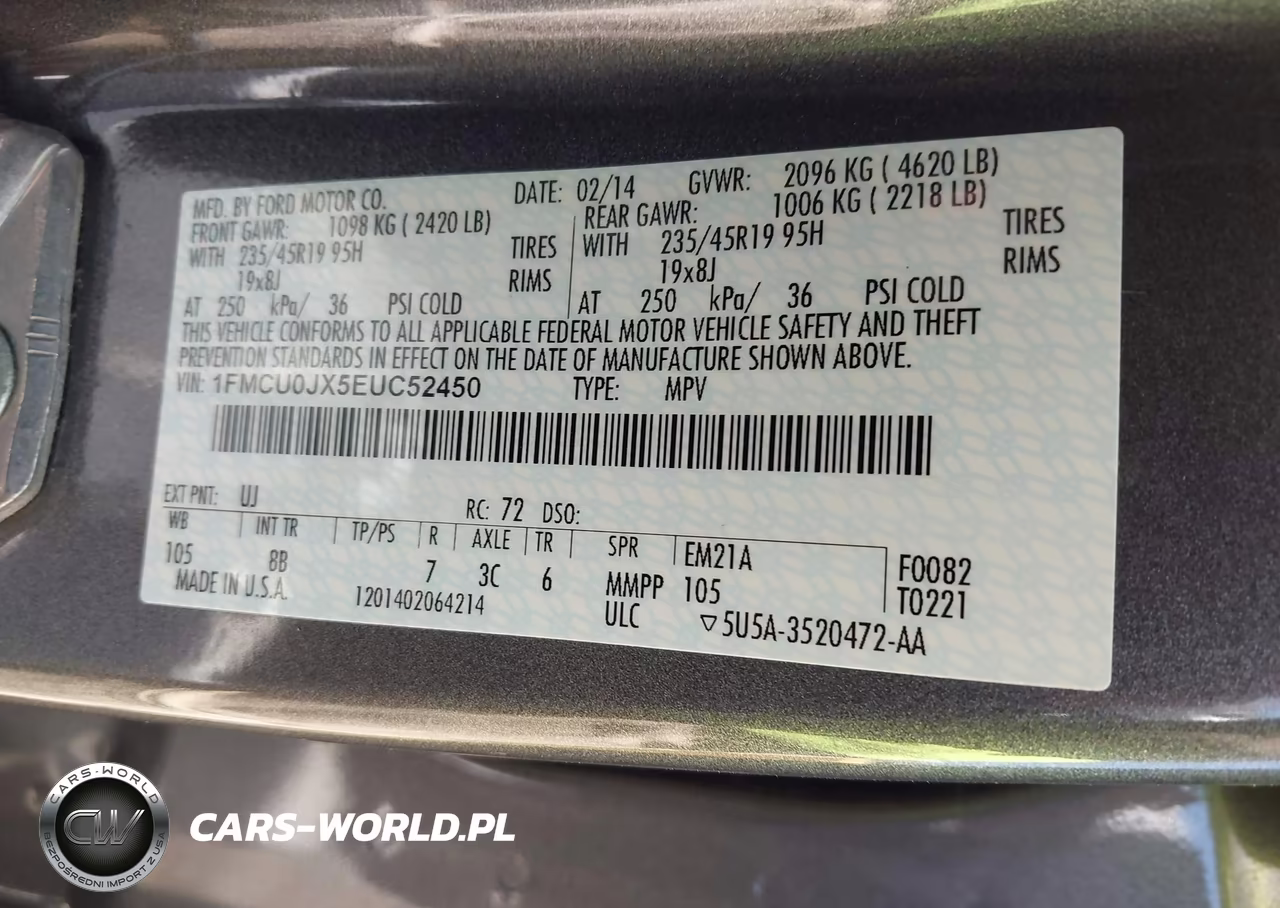 2014 Ford Escape Titanium VIN:1FMCU0JX5EUC52450 - 9