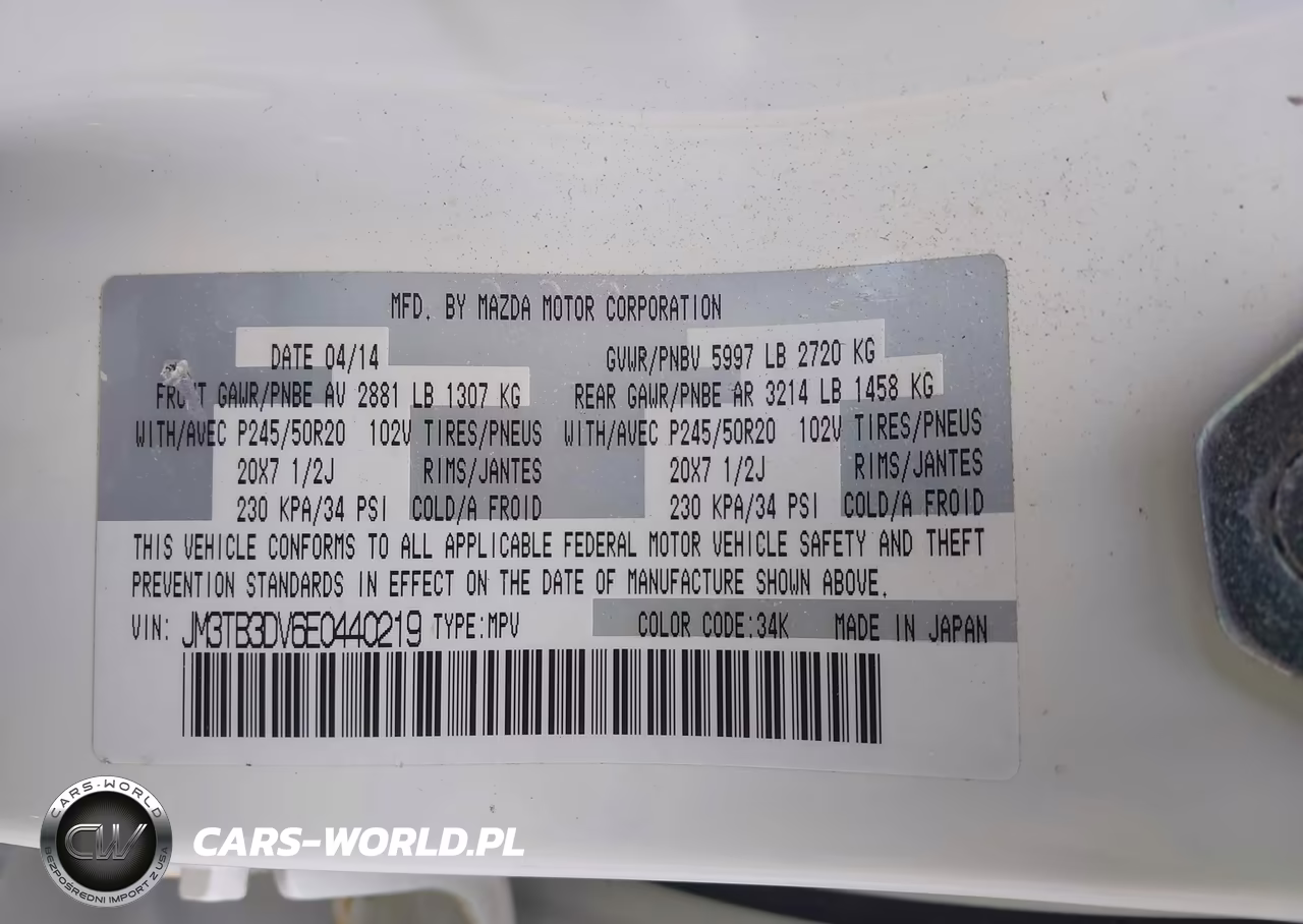 2014 Mazda Cx-9 Grand Touring VIN:JM3TB3DV6E0440219 - 9