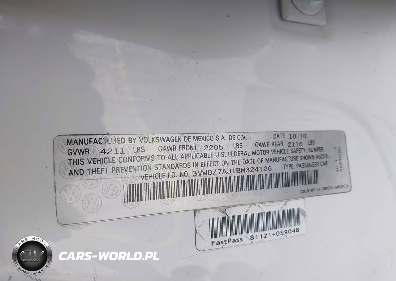 2011 Volkswagen Jetta 2.5L Se VIN:3VWDZ7AJ1BM324126 - 9