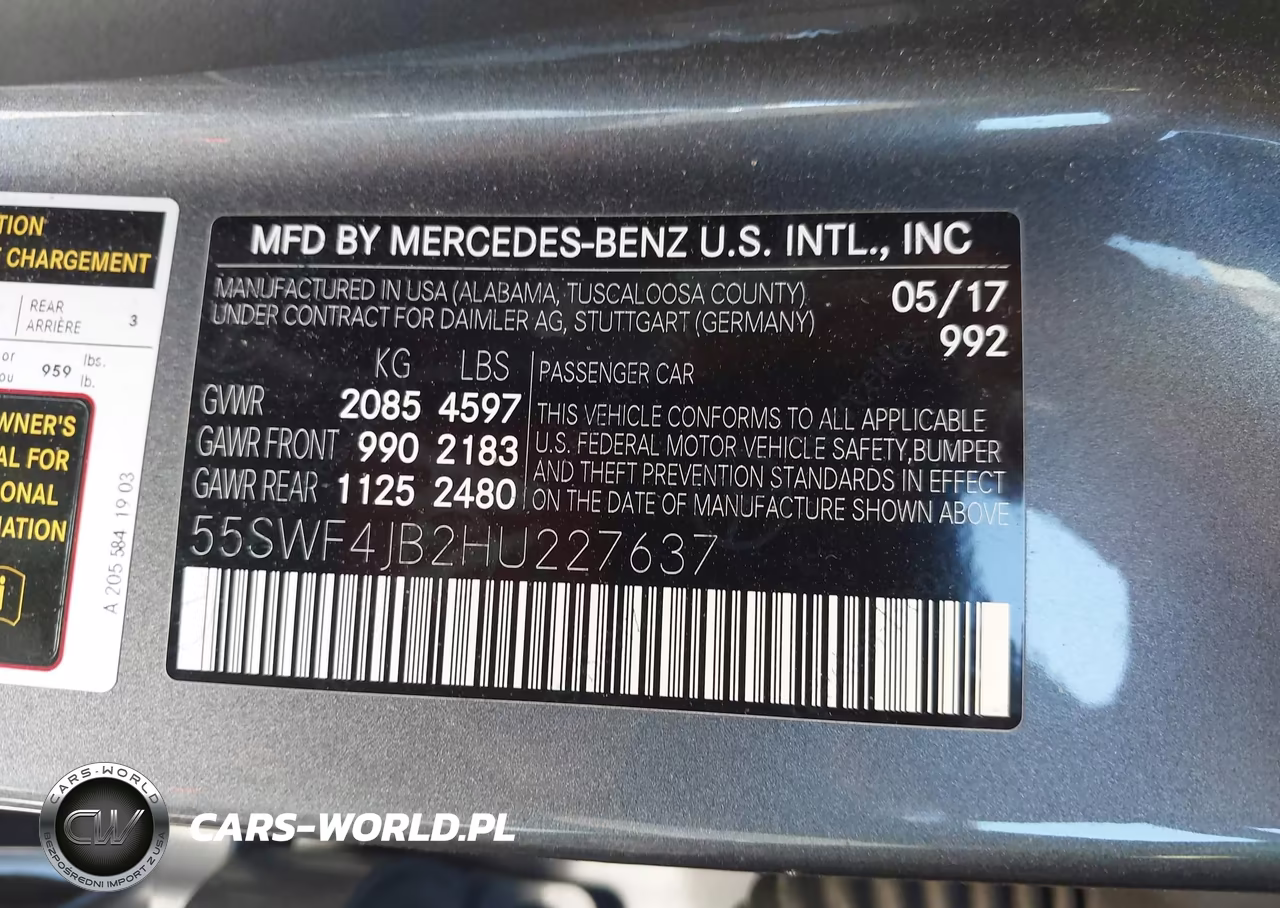 2017 Mercedes-Benz C 300 VIN:55SWF4JB2HU227637 - 9