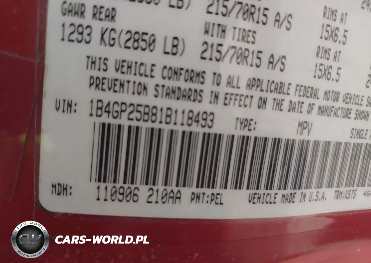 2001 Dodge Caravan Se VIN:1B4GP25B81B118493 - 9