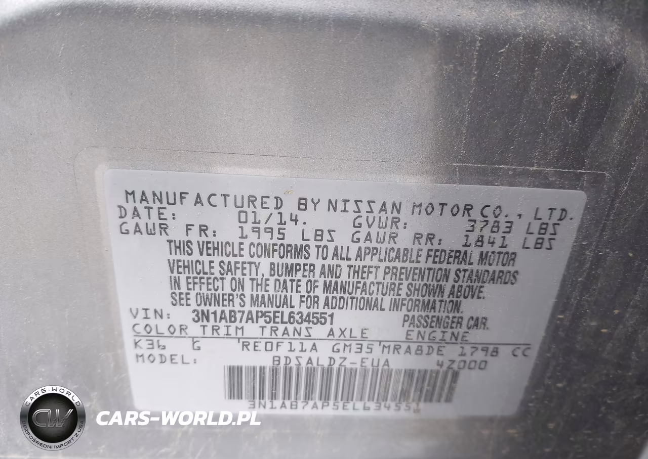2014 Nissan Sentra Sv VIN:3N1AB7AP5EL634551 - 9