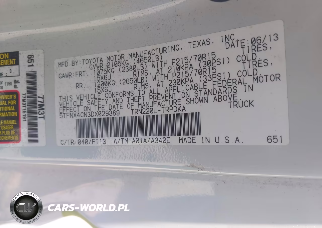 2013 Toyota Tacoma VIN:5TFNX4CN3DX029389 - 9