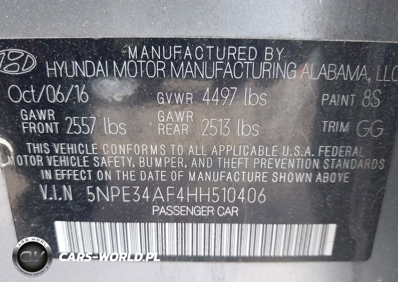 2017 Hyundai Sonata Sport VIN:5NPE34AF4HH510406 - 9