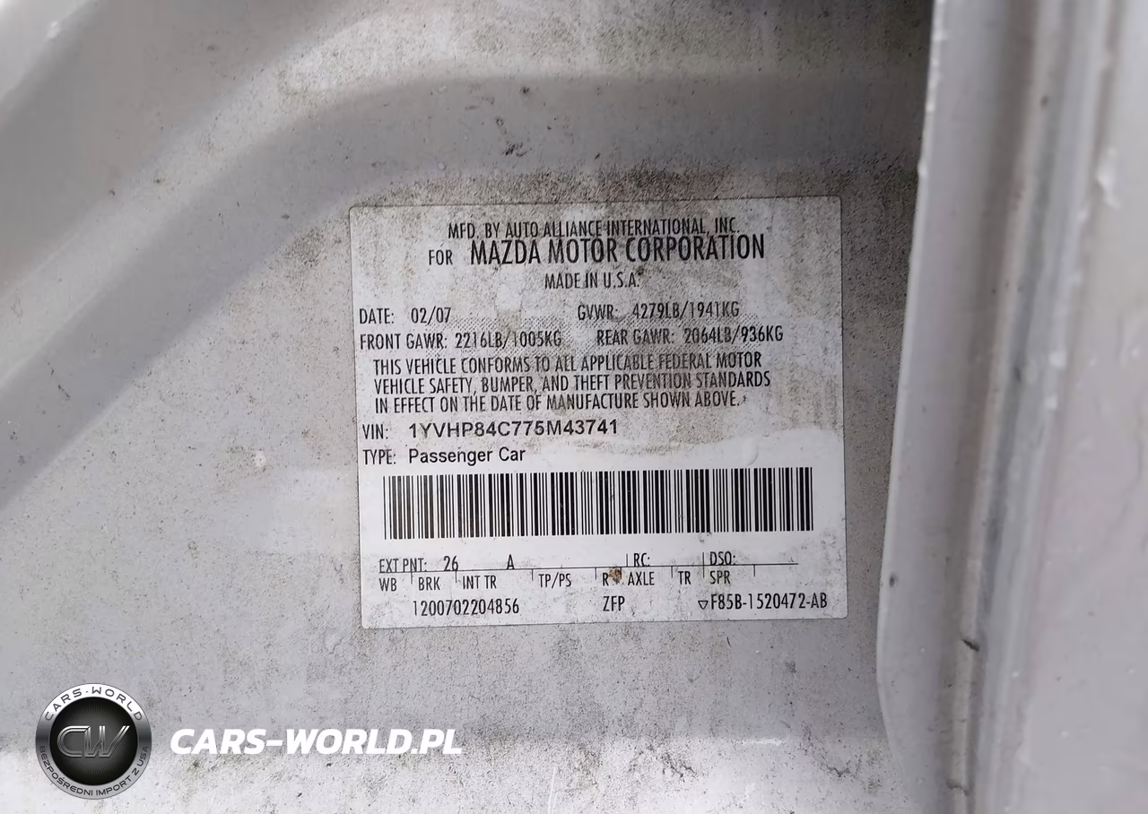 2007 Mazda Mazda6 I Sport Ve VIN:1YVHP84C775M43741 - 9