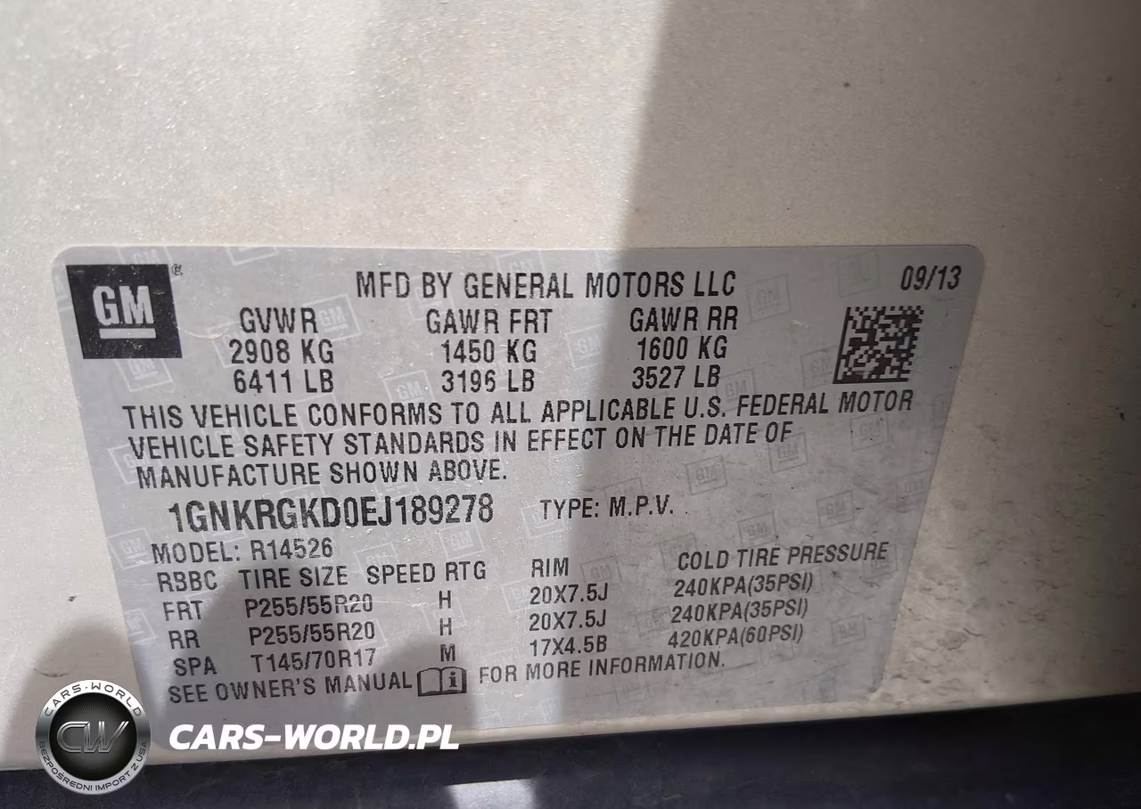 2014 Chevrolet Traverse 1Lt VIN:1GNKRGKD0EJ189278 - 9