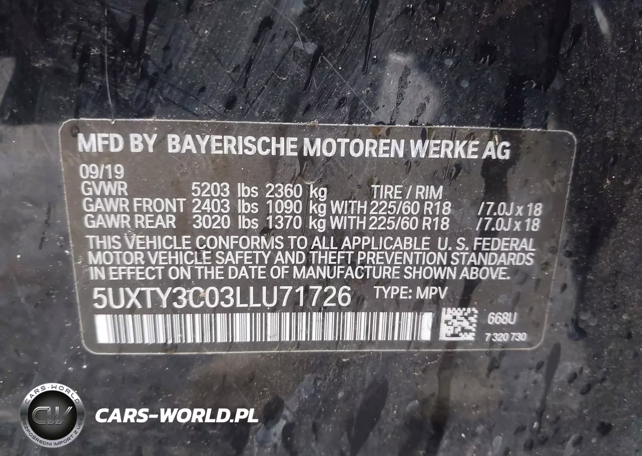2020 BMW X3 Sdrive30I VIN:5UXTY3C03LLU71726 - 9