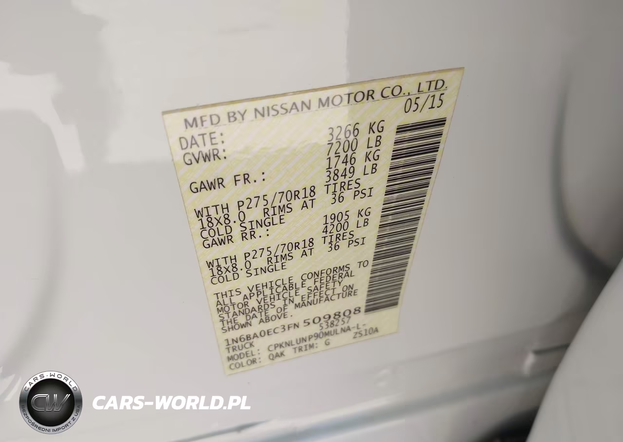 2015 Nissan Titan Pro-4X VIN:1N6BA0EC3FN509808 - 9