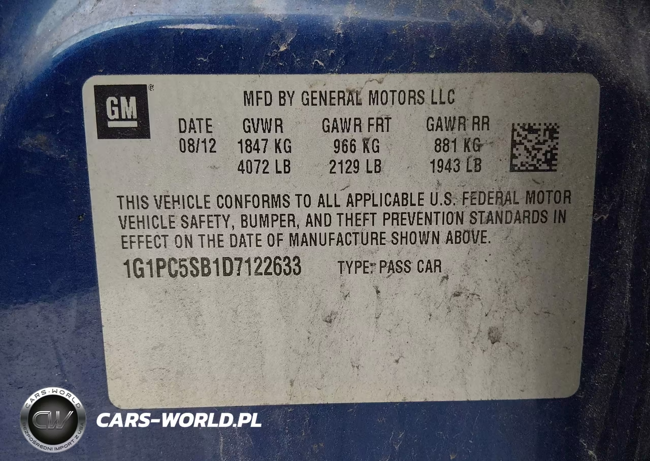 2013 Chevrolet Cruze 1Lt Auto VIN:1G1PC5SB1D7122633 - 9