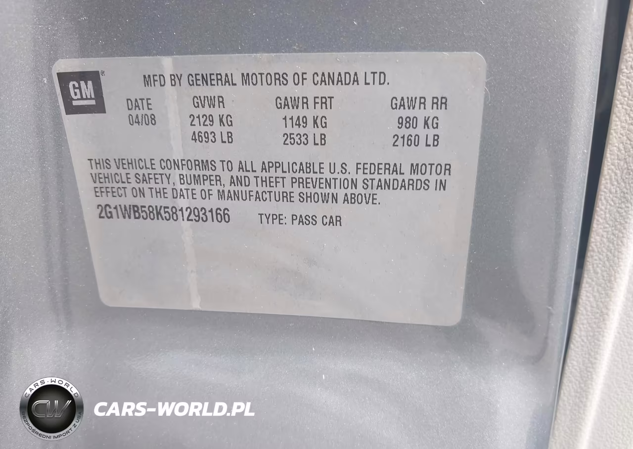 2008 Chevrolet Impala Ls VIN:2G1WB58K581293166 - 9