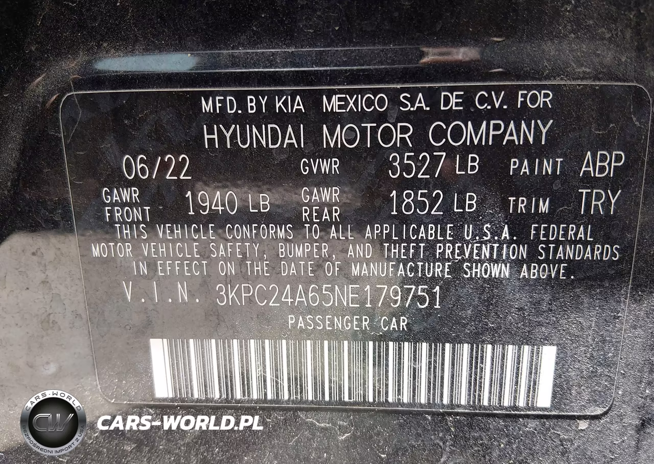 2022 Hyundai Accent Sel VIN:3KPC24A65NE179751 - 9