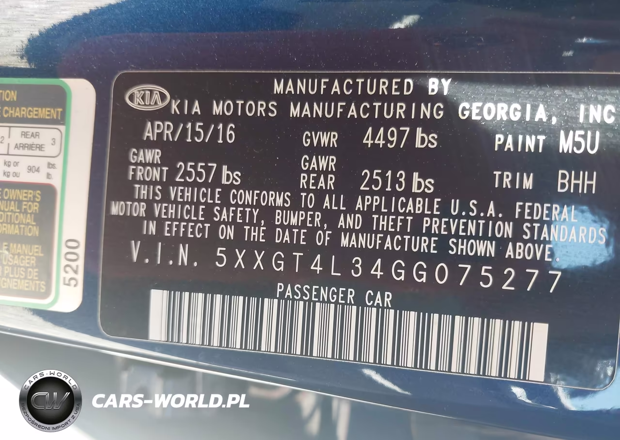2016 Kia Optima Lx VIN:5XXGT4L34GG075277 - 9
