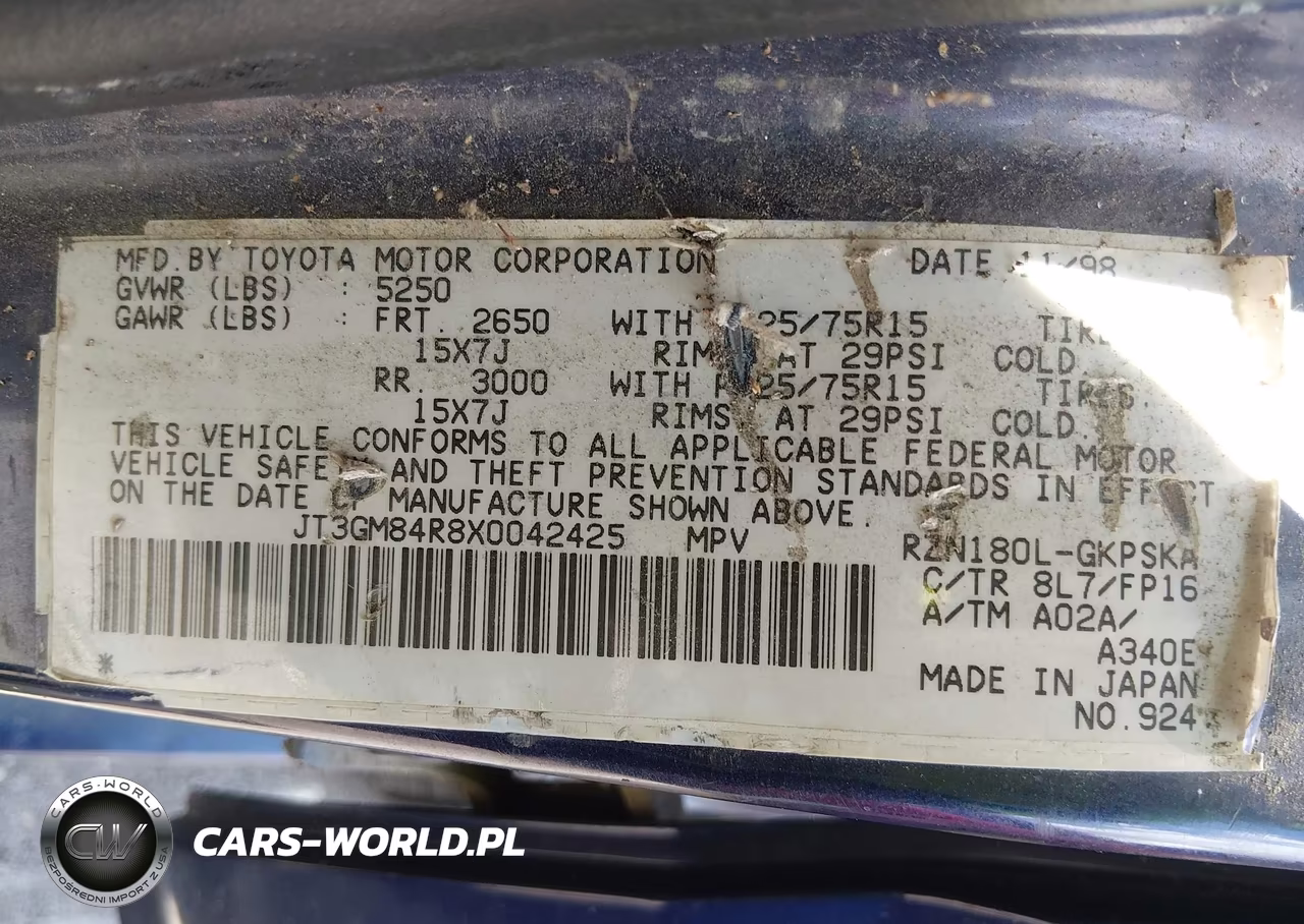 1999 Toyota 4Runner VIN:JT3GM84R8X0042425 - 9