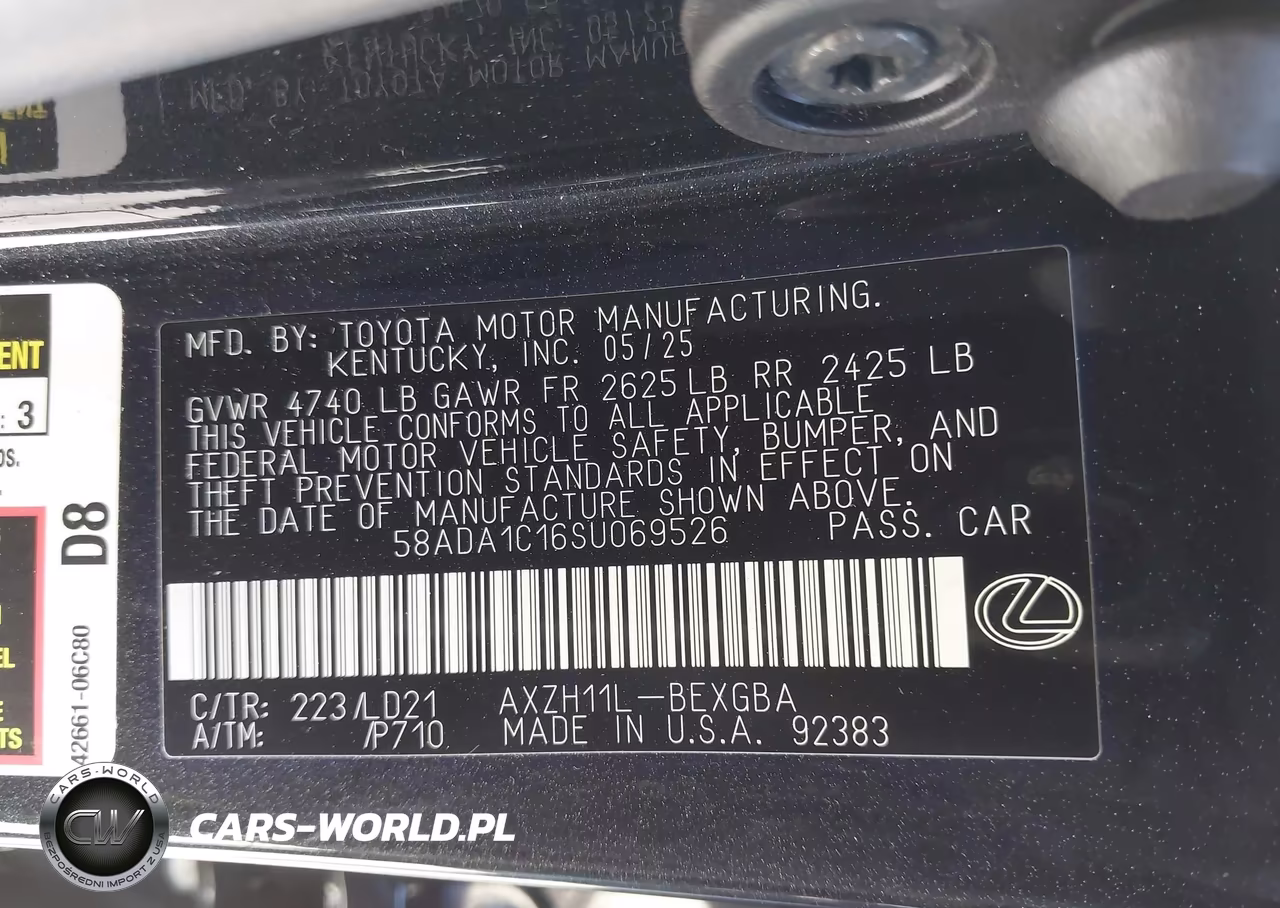 2025 Lexus Es 300H VIN:58ADA1C16SU069526 - 9