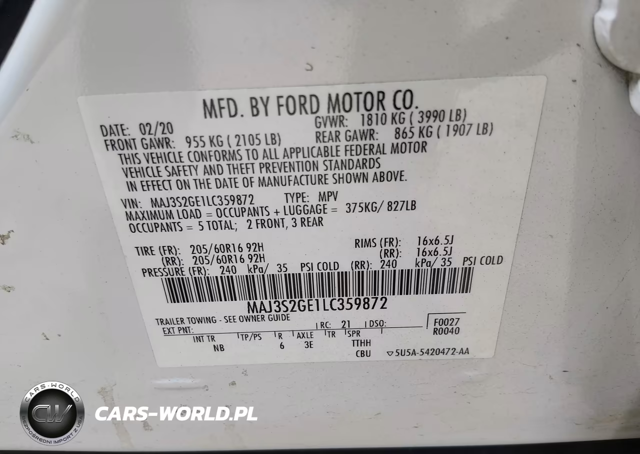 2020 Ford Ecosport Se VIN:MAJ3S2GE1LC359872 - 9