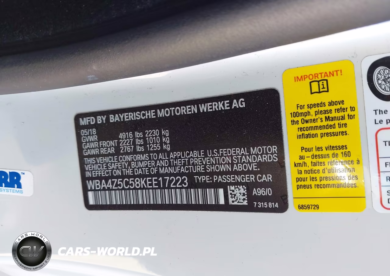 2019 BMW 440I VIN:WBA4Z5C58KEE17223 - 9