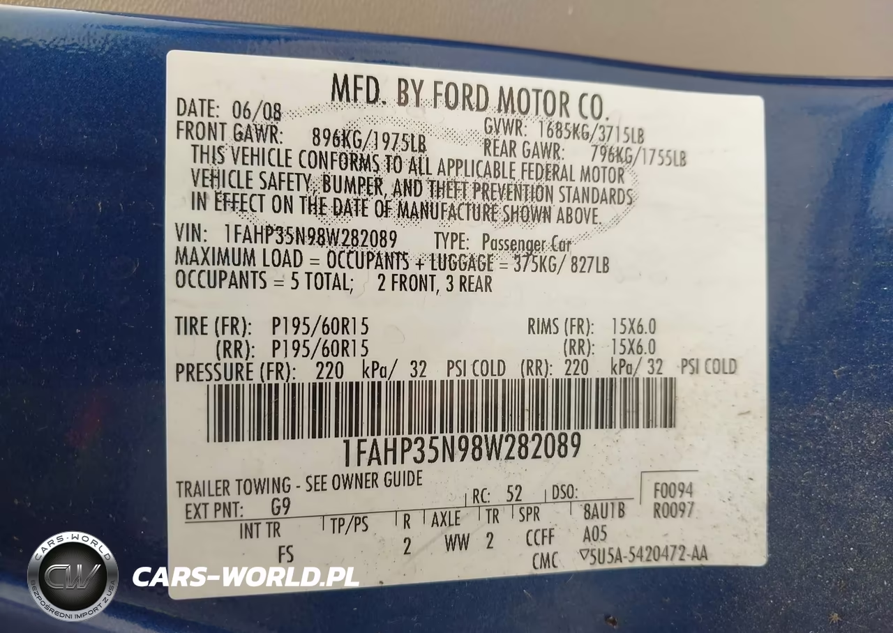2008 Ford Focus Se-Ses VIN:1FAHP35N98W282089 - 9