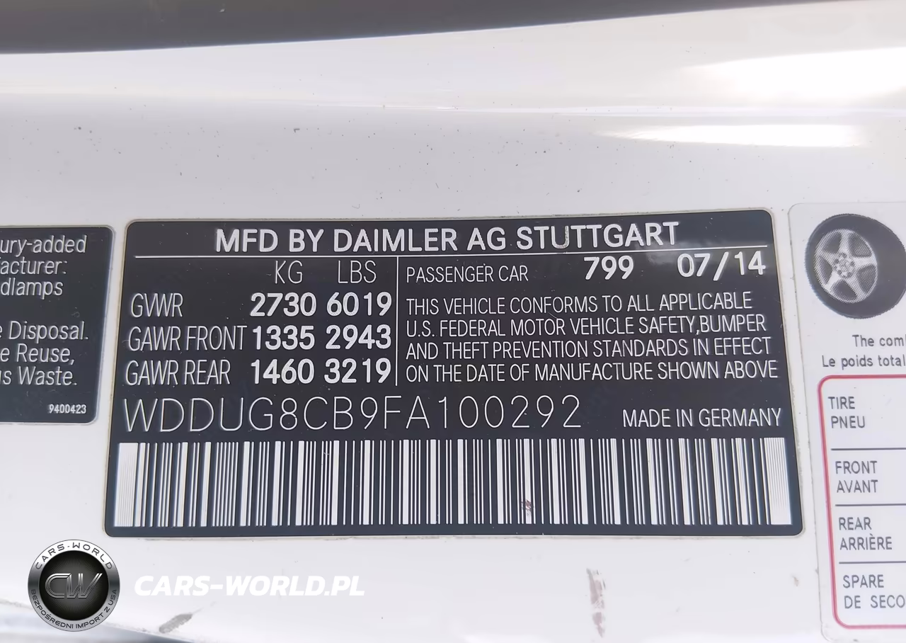 2015 Mercedes-Benz S 550 VIN:WDDUG8CB9FA100292 - 9
