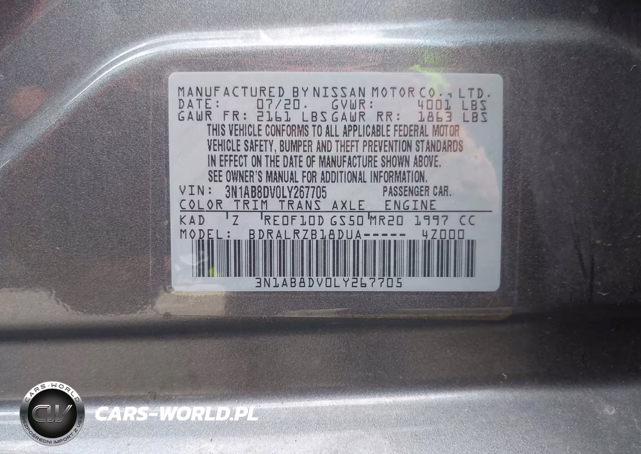 2020 Nissan Sentra Sr Xtronic Cvt VIN:3N1AB8DV0LY267705 - 9