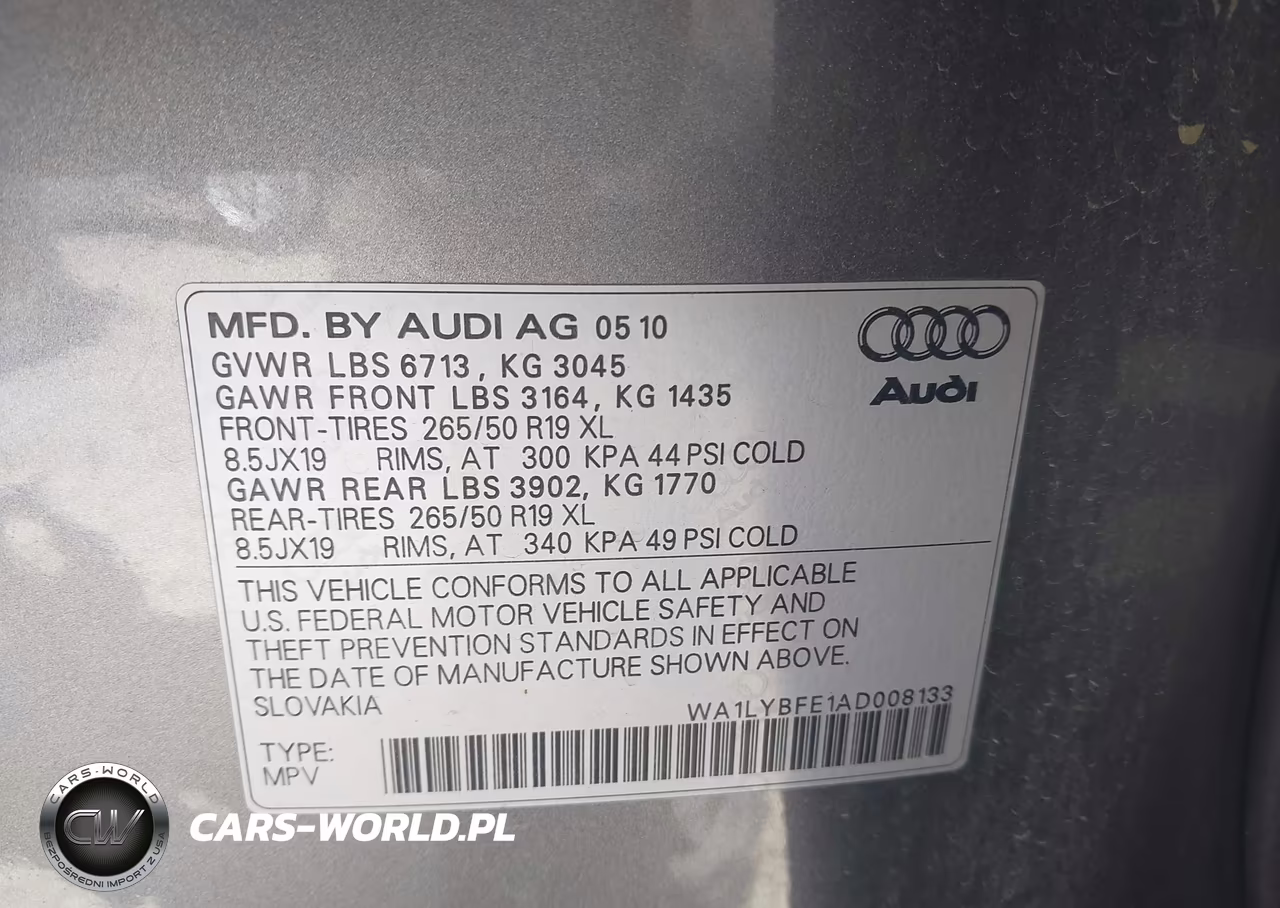 2010 Audi Q7 3.6 Premium VIN:WA1LYBFE1AD008133 - 9