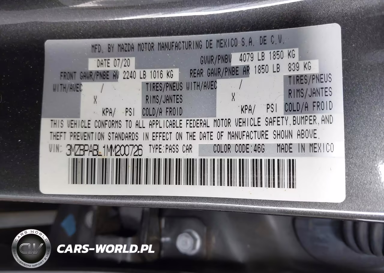 2021 Mazda Mazda3 Select VIN:3MZBPABL1MM200726 - 9