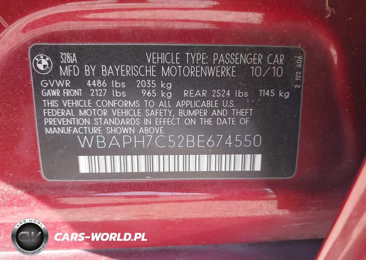 2011 BMW 328I VIN:WBAPH7C52BE674550 - 9