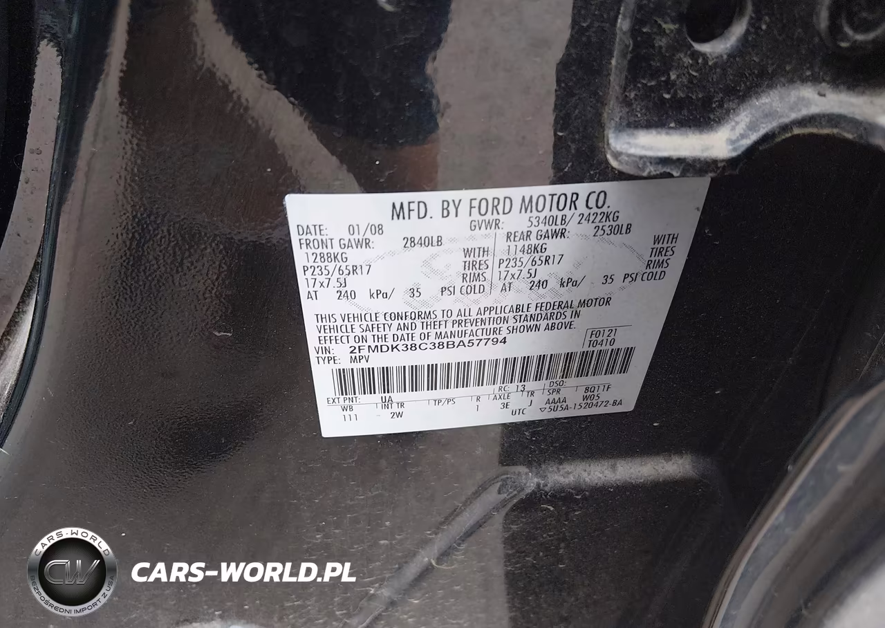 2008 Ford Edge Sel VIN:2FMDK38C38BA57794 - 9