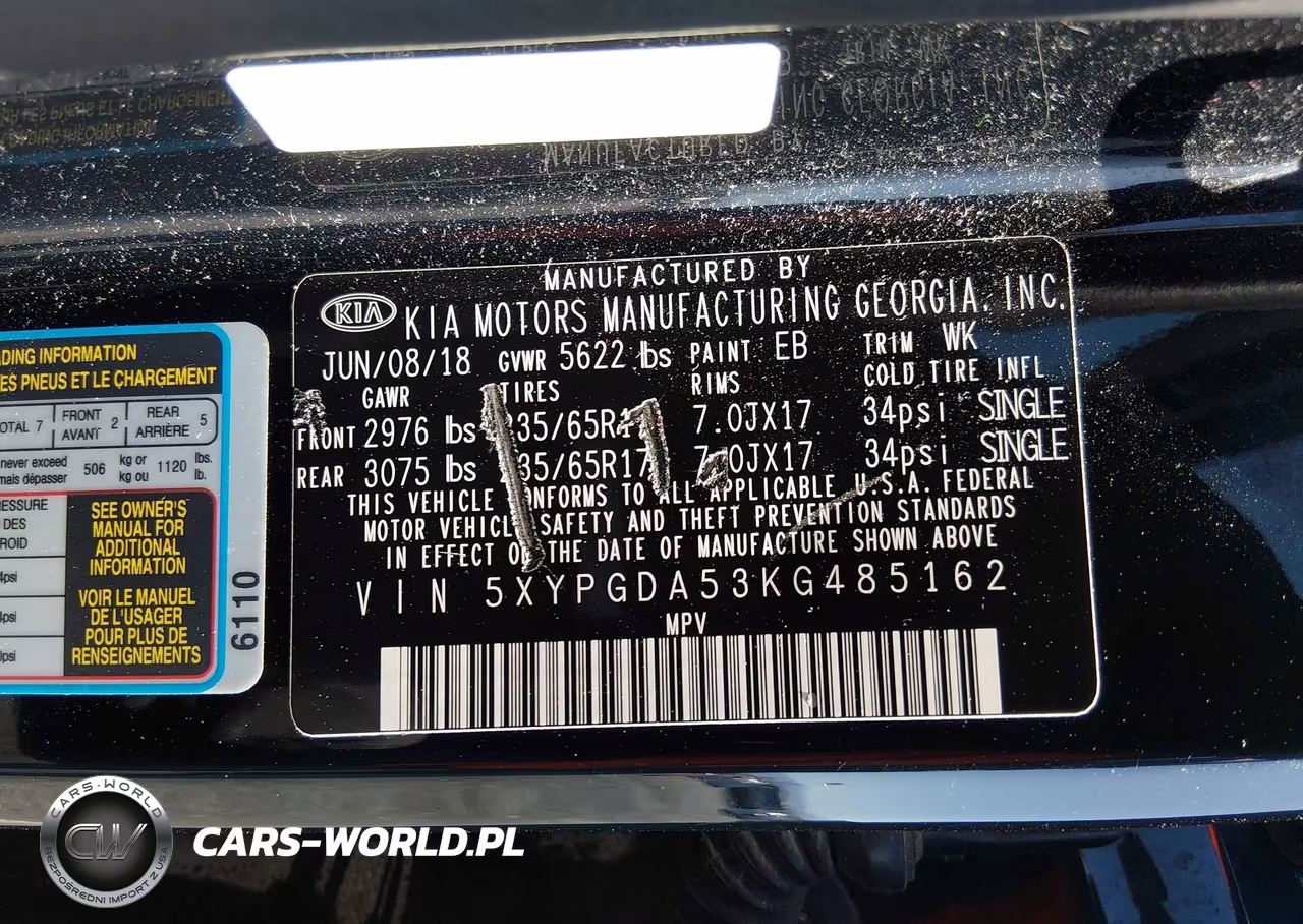 2019 Kia Sorento 3.3L Lx VIN:5XYPGDA53KG485162 - 9