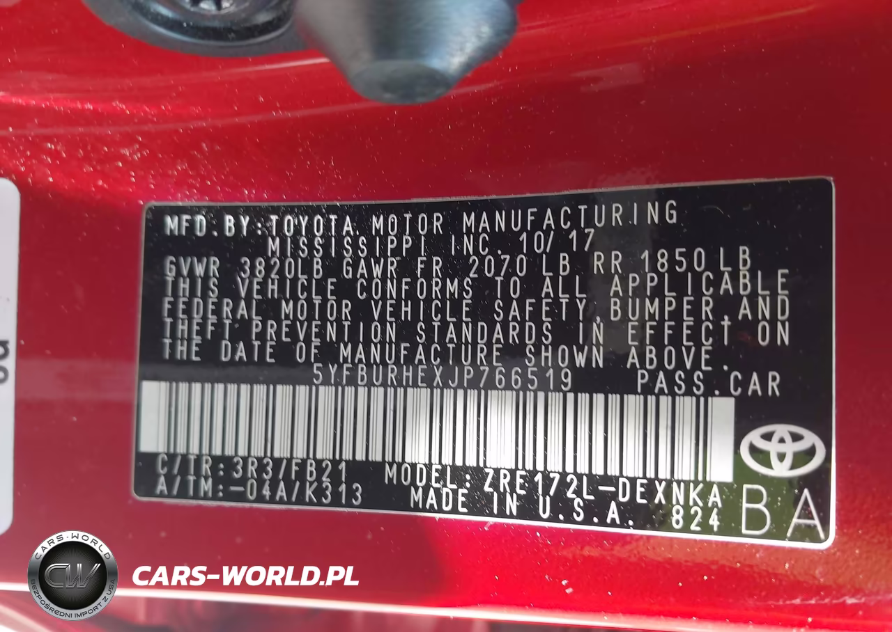 2018 Toyota Corolla Le VIN:5YFBURHEXJP766519 - 9
