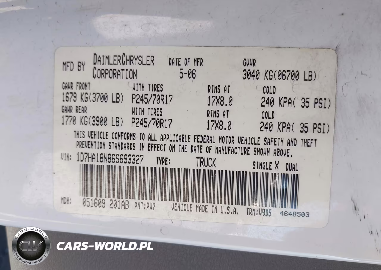 2006 Dodge Ram 1500 Slt VIN:1D7HA18N86S693327 - 9