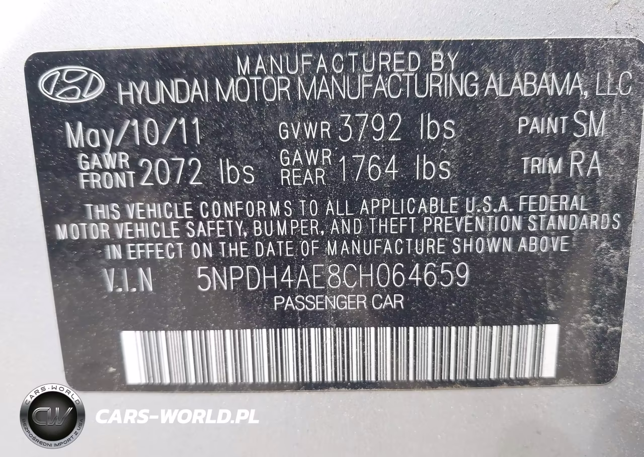 2012 Hyundai Elantra Gls VIN:5NPDH4AE8CH064659 - 9
