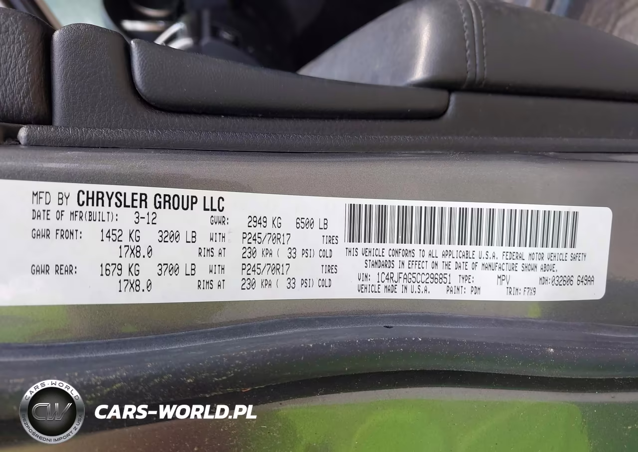 2012 Jeep Grand Cherokee Laredo VIN:1C4RJFAG5CC296851 - 9
