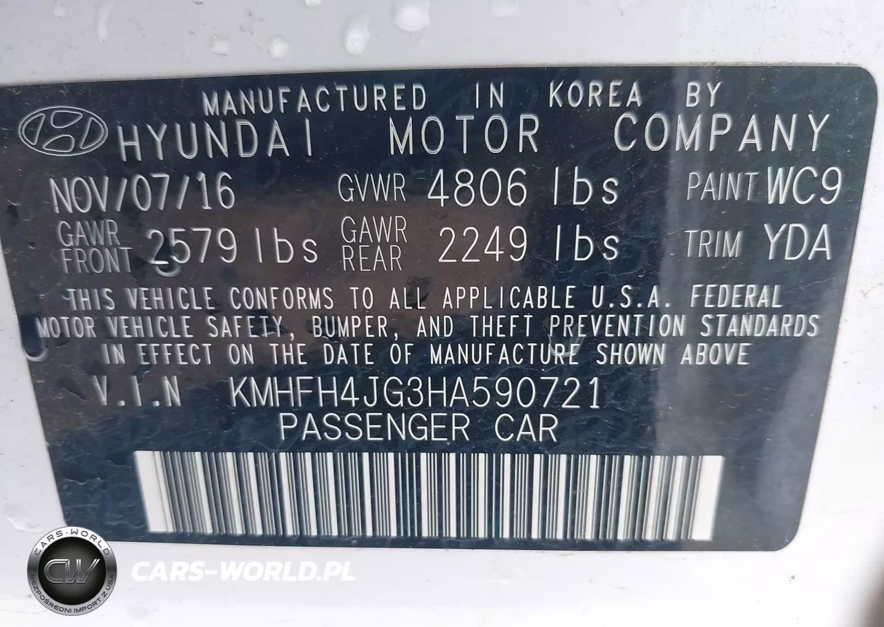 2017 Hyundai Azera Limited VIN:KMHFH4JG3HA590721 - 9