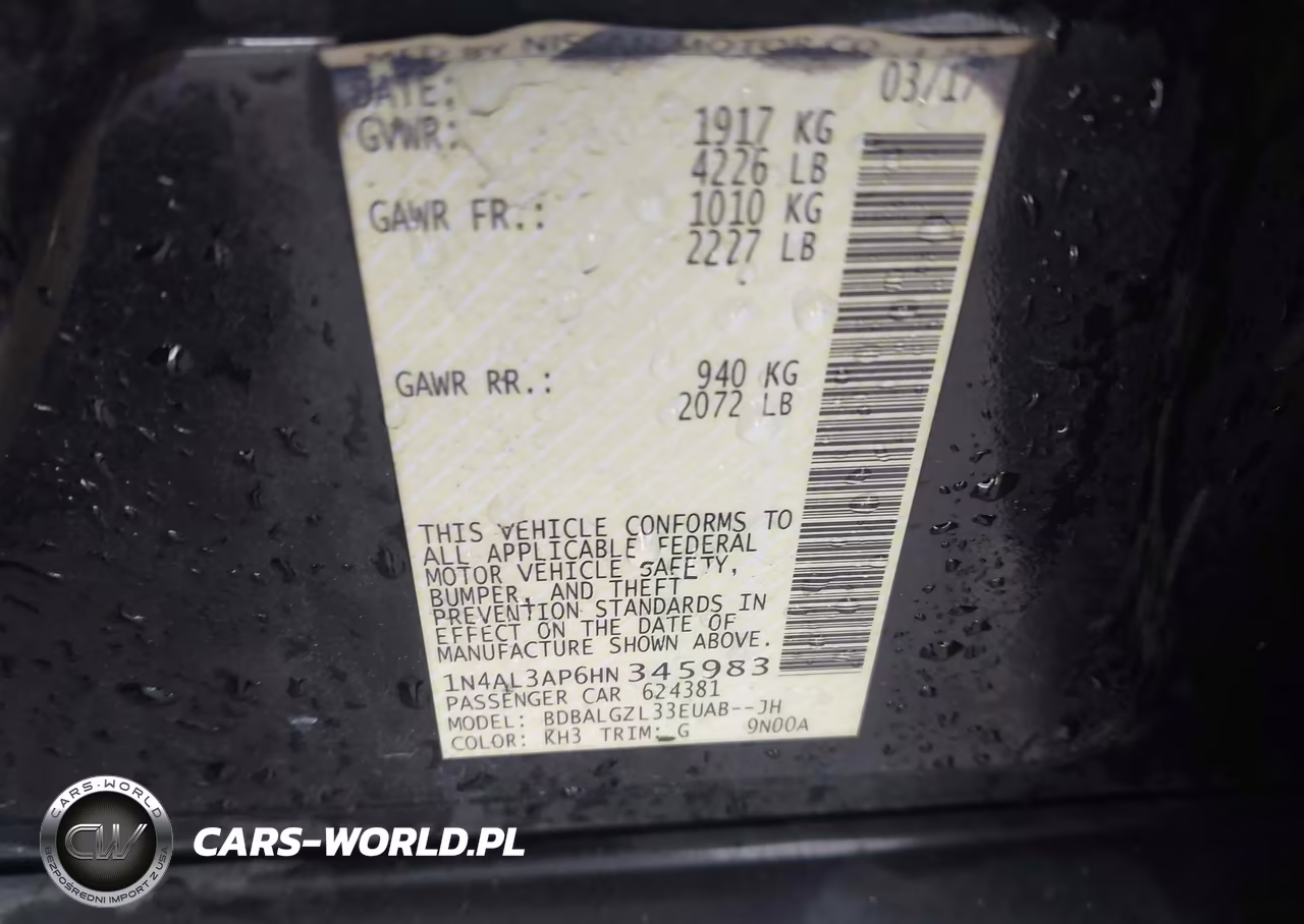 2017 Nissan Altima 2.5 S VIN:1N4AL3AP6HN345983 - 9